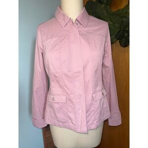 Liz Claiborne Light Lavender Casual Jacket Size 8‎ Snap Front Lightweight Coat